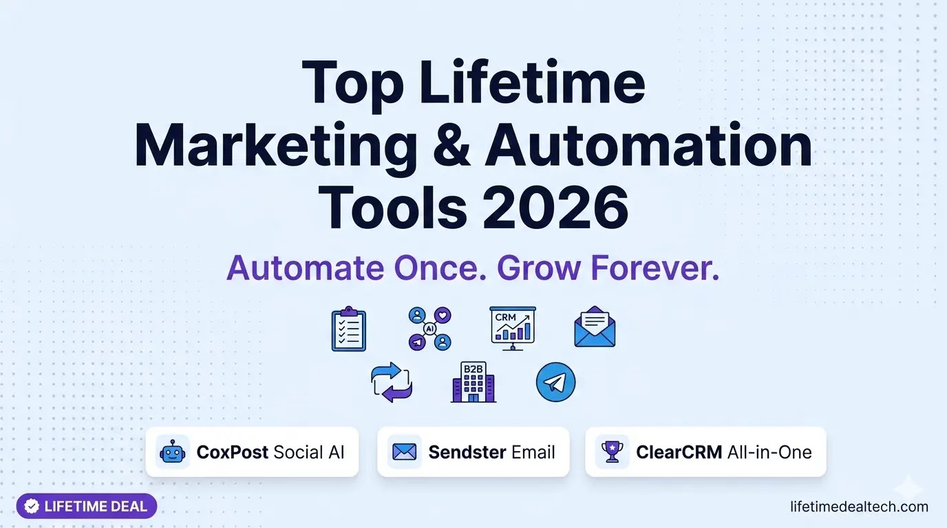 Top lifetime marketing automation tools for bloggers in 2026 — one-time payment CRM, email, social media, and workflow tools