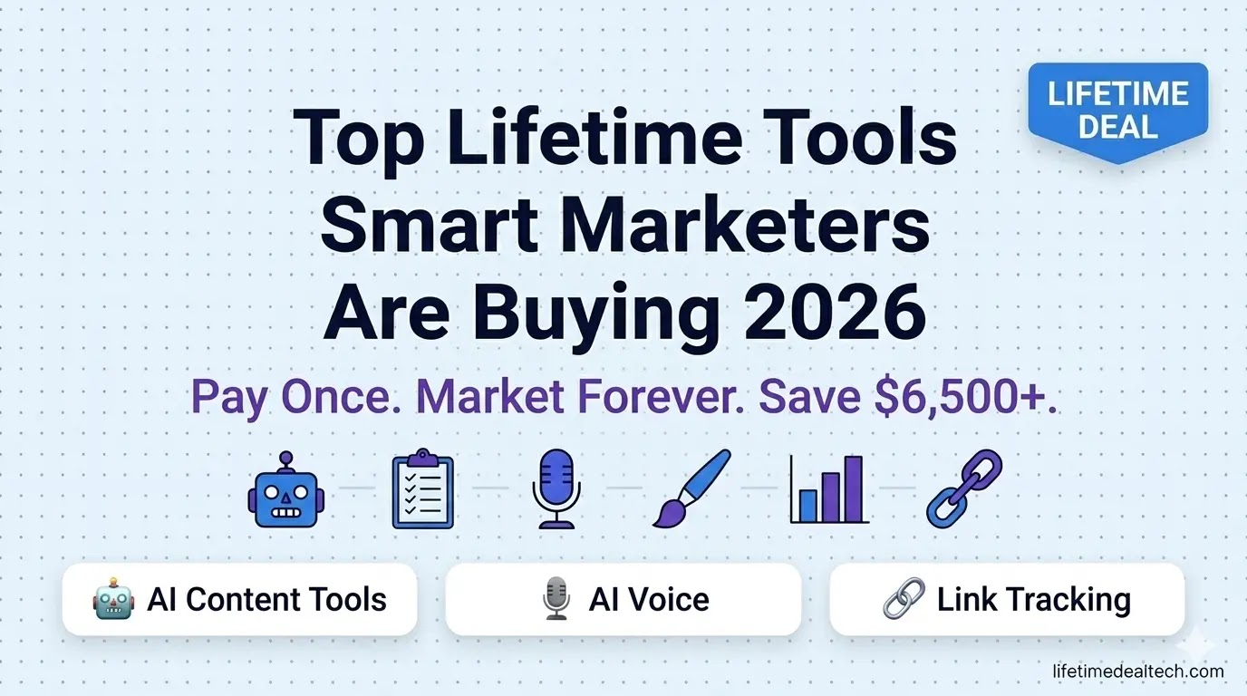 Top lifetime tools smart marketers are buying in 2026 — AI content, voice, image, quiz and link management tools