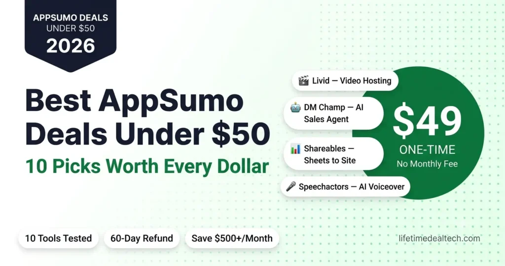 Best AppSumo deals under $50 in 2026 — 10 lifetime deals for bloggers and agencies
